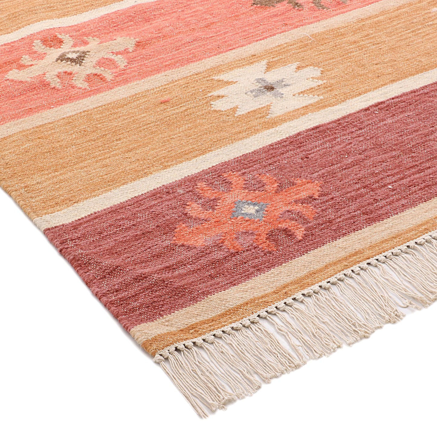 Multicolor Hand Woven Wool Rug - 6'x9'
