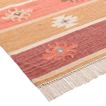 Multicolor Hand Woven Wool Rug - 6'x9'