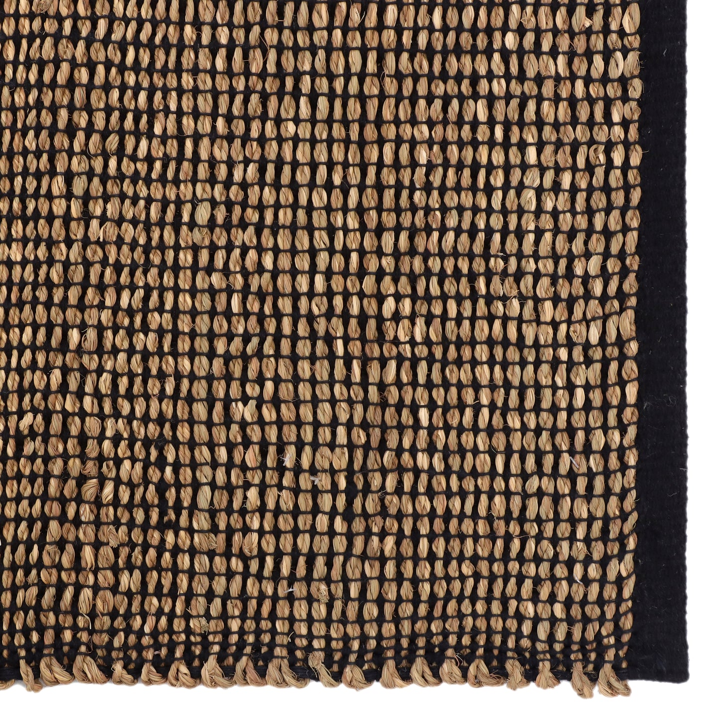 Black & Jute Hand Woven Rug