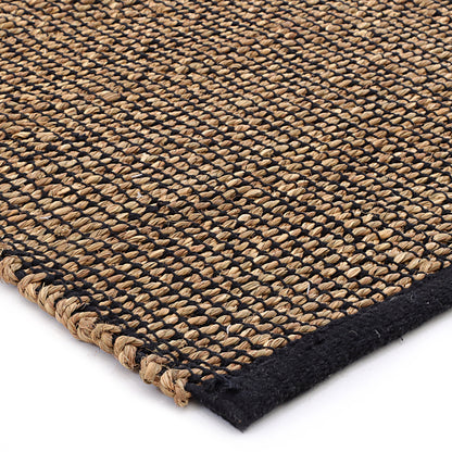 Black & Jute Hand Woven Rug