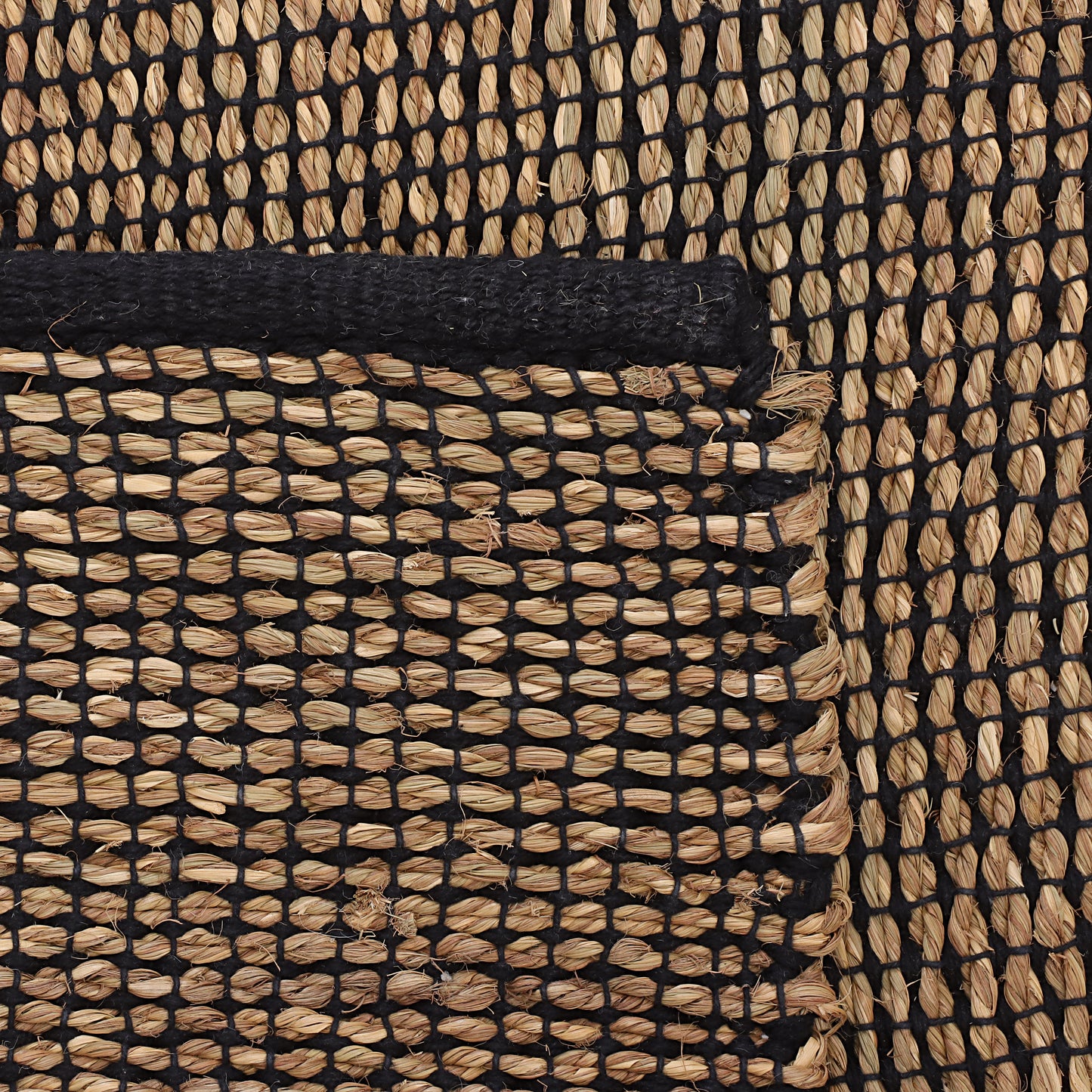 Black & Jute Hand Woven Rug