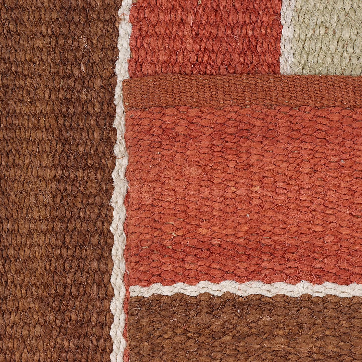 Multicolor Hand Woven Jute Rug