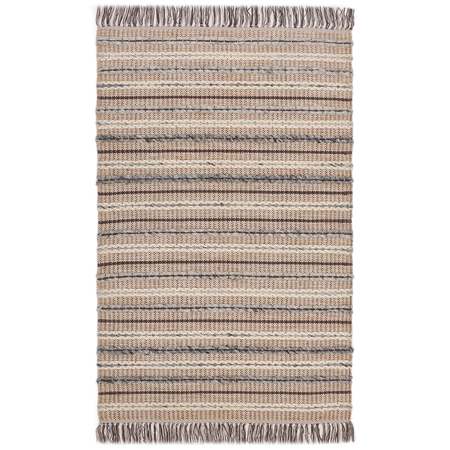 Hand Woven Cotton/Wool/Jute Kilim Rug - 3'x5'