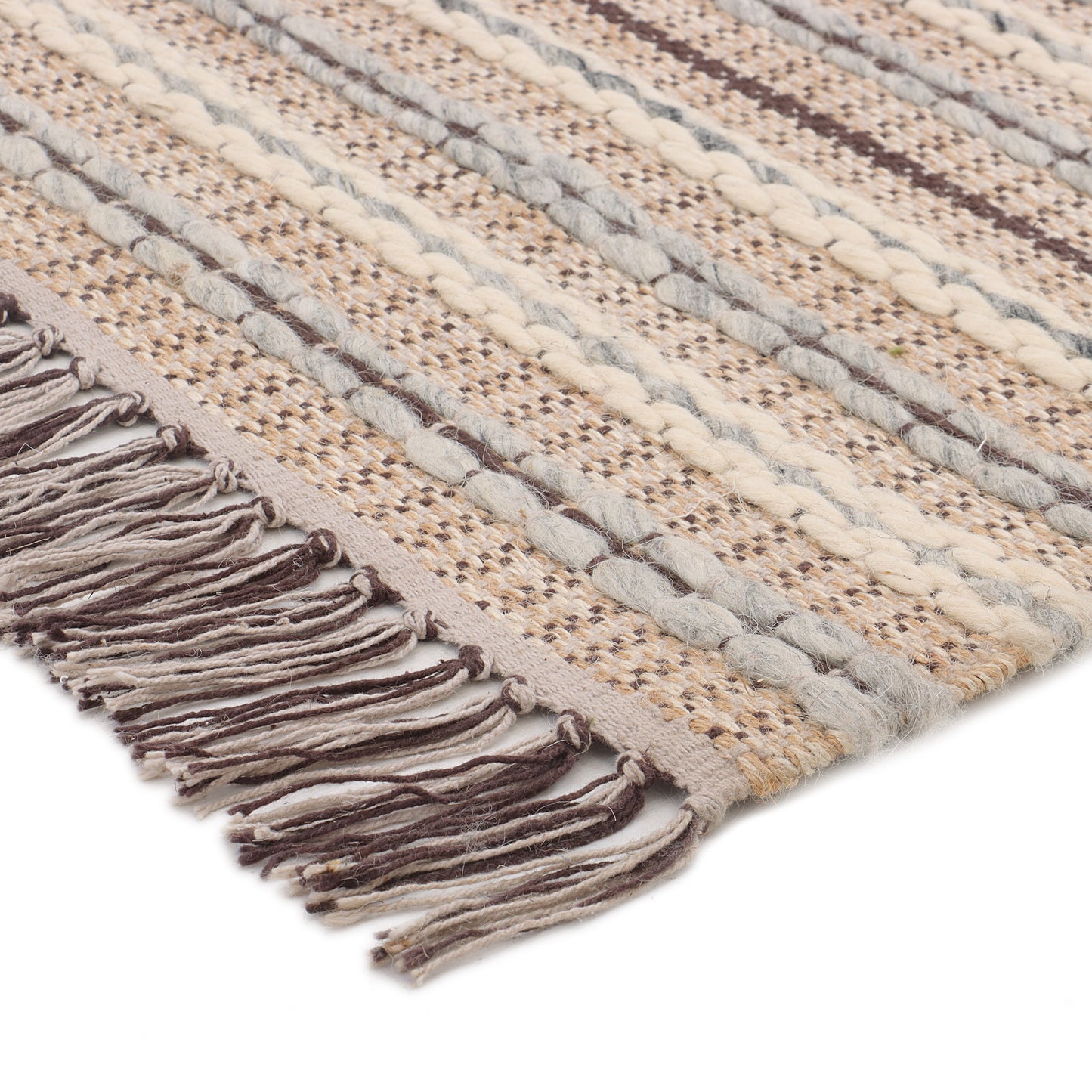 Hand Woven Cotton/Wool/Jute Kilim Rug - 3'x5'