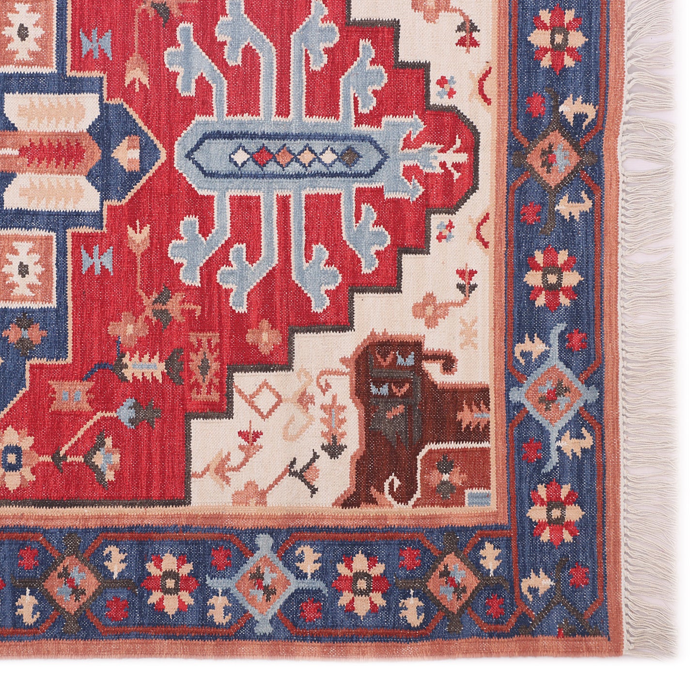 Red and Blue Punja Kilim - 5'x8'