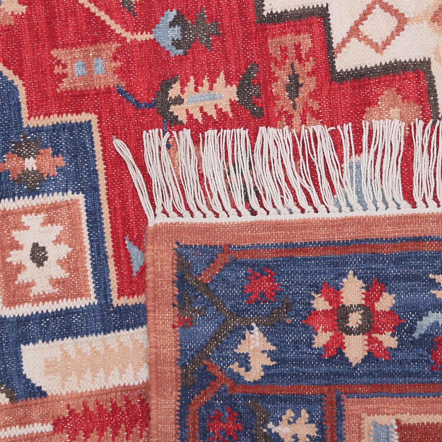 Red and Blue Punja Kilim - 5'x8'