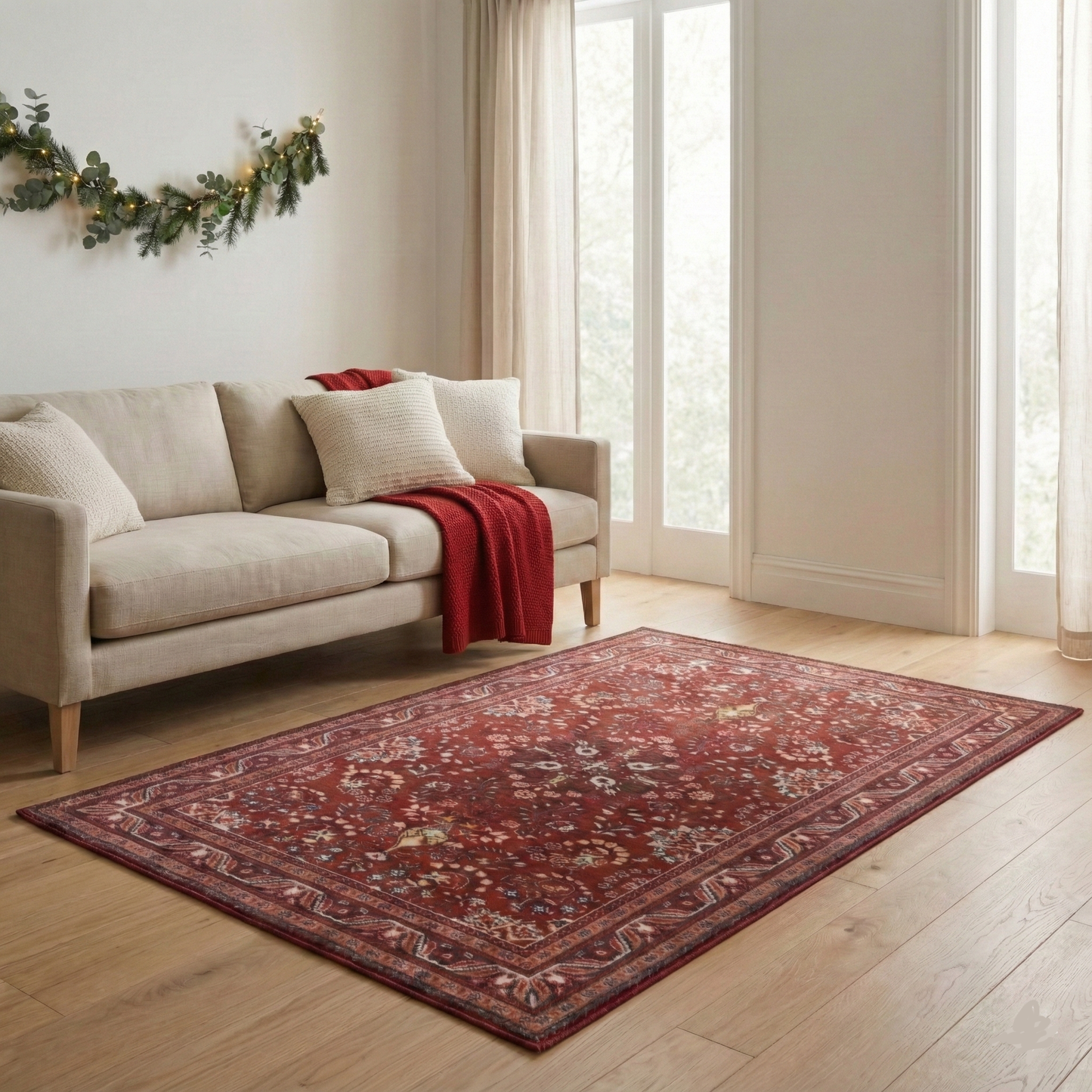 Traditional Red Floral Hand Knotted Carpet