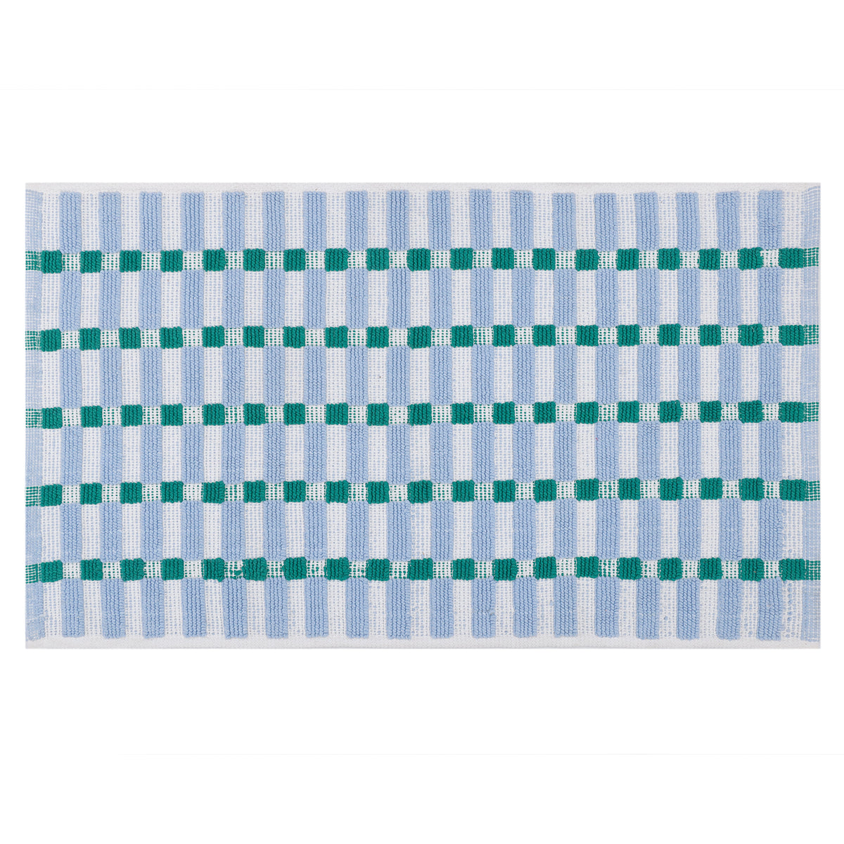 Blue and Green Cotton Bathmat