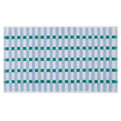 Blue and Green Cotton Bathmat