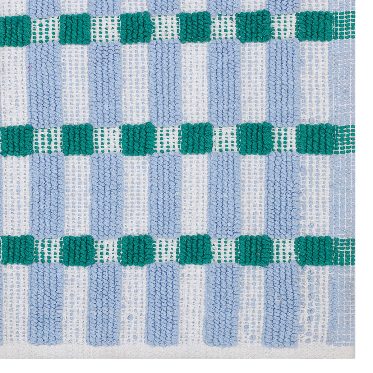 Blue and Green Cotton Bathmat