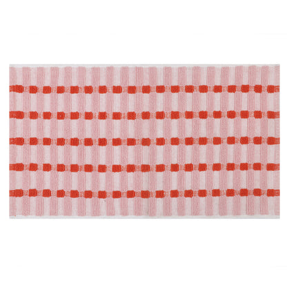 Pink Linear Cotton Bathmat