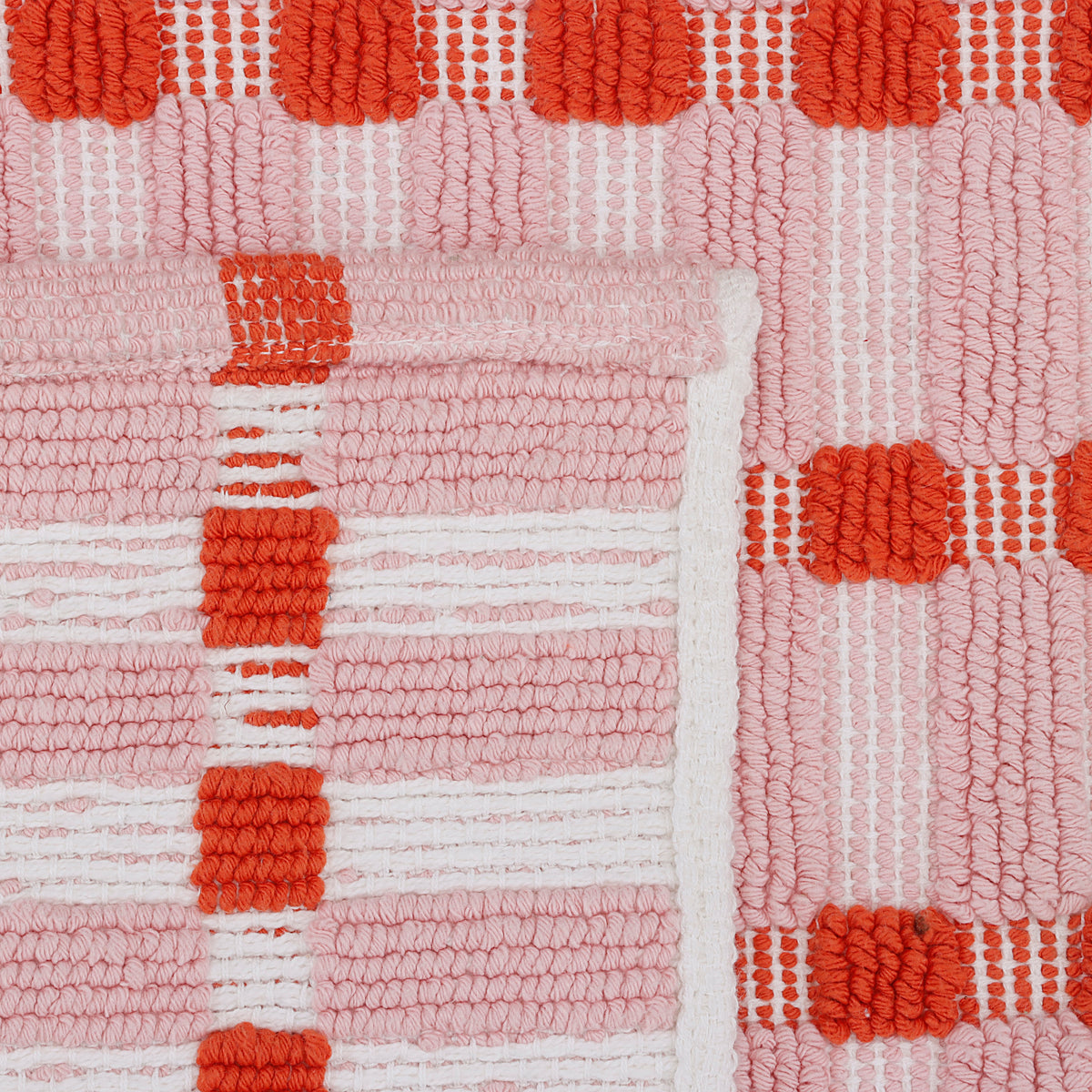 Pink Linear Cotton Bathmat