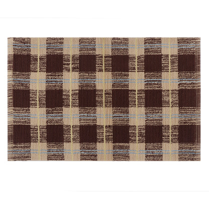 Mocha Checkered Bathmat