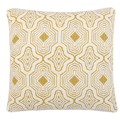 Mustard Geometric Cushion Cover