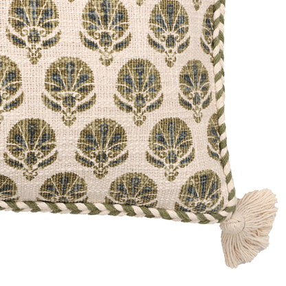 Block Print Floral Cushion Cover