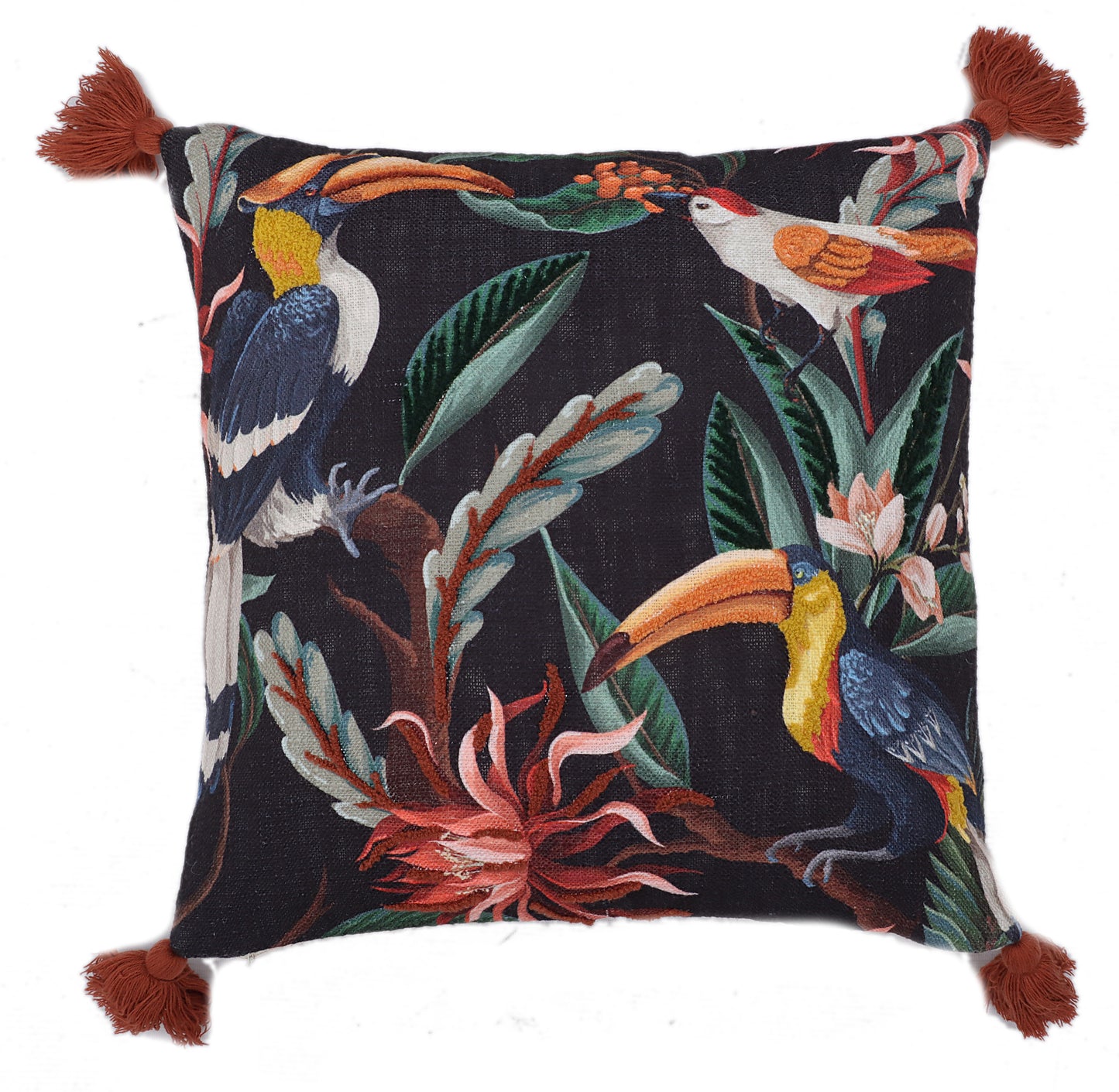 Hornbills Print Cushion Cover