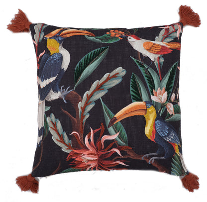 Hornbills Print Cushion Cover