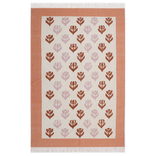 Hand Woven Wool/Jute Kilim - 5'x8'
