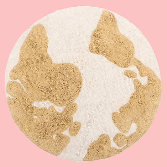 World Map Round Bathmat