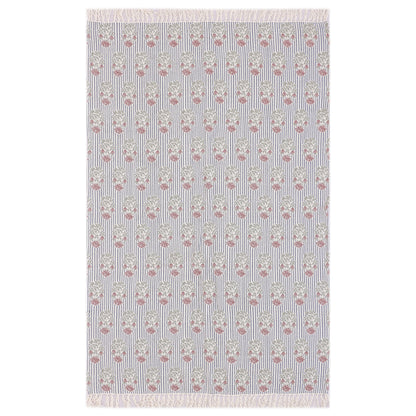 Reversible Block Print Floral Throw