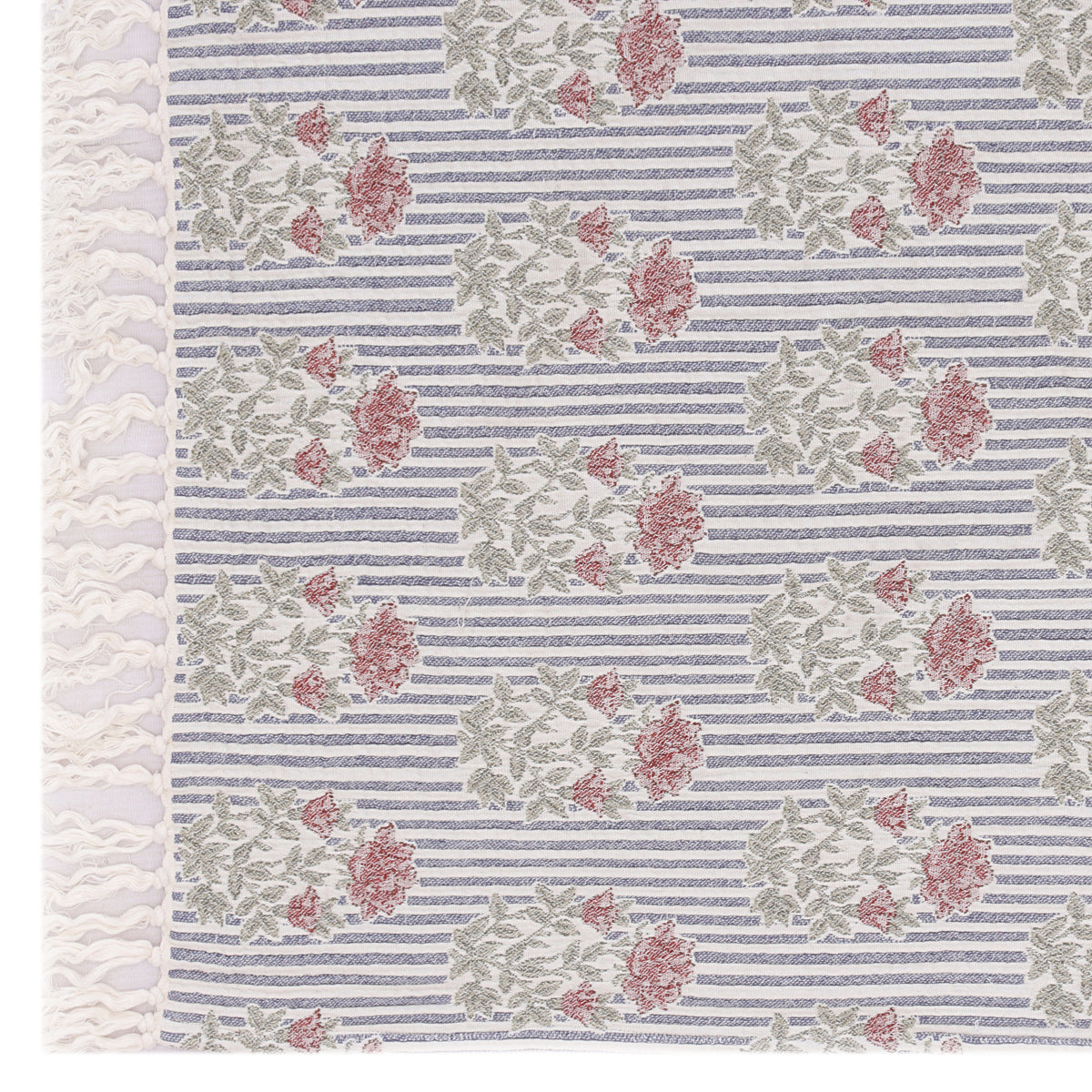 Reversible Block Print Floral Throw