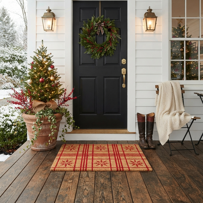 Snowflake Coir Doormat