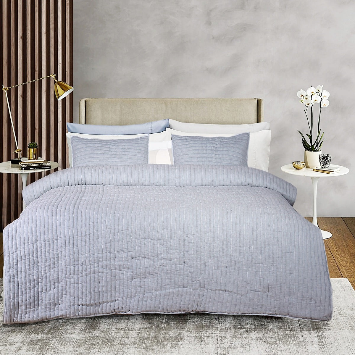 Grey Blue Cotton Quilt