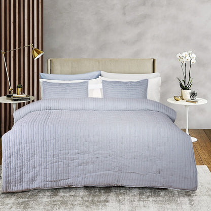 Grey Blue Cotton Quilt
