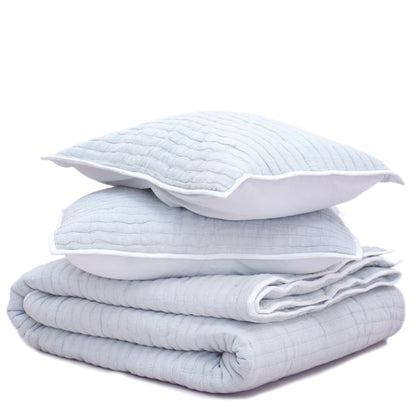 Grey Blue Cotton Quilt