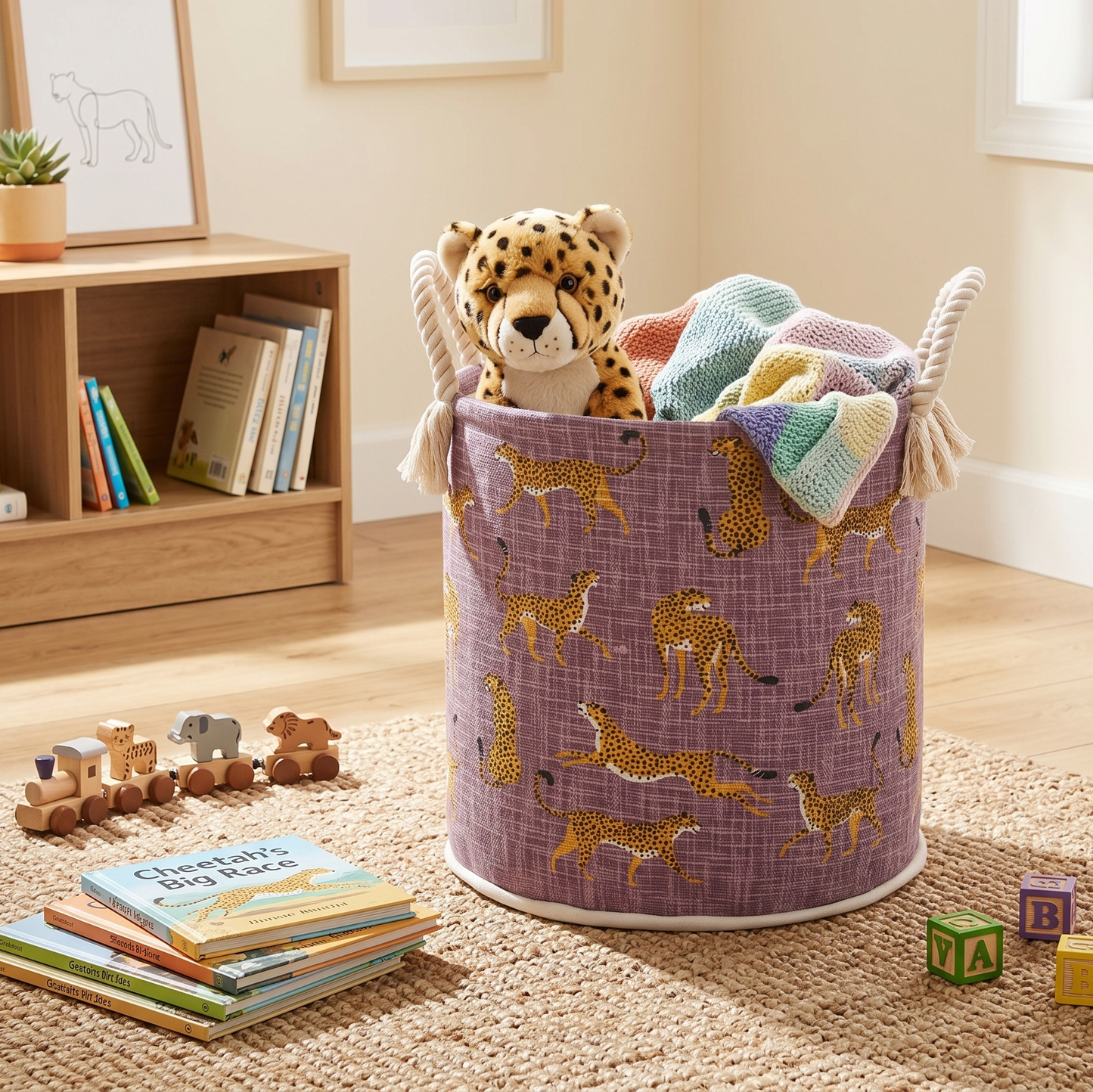Cheetah Print Basket
