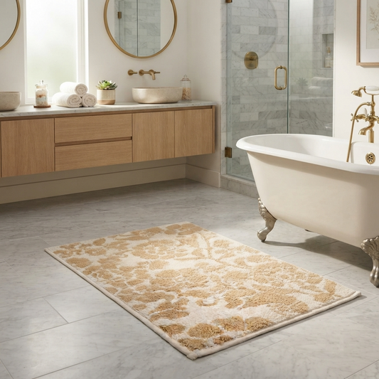 Floral Table Tufted Cotton Bathmat