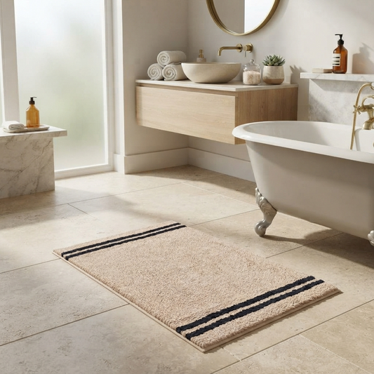 Linear Border Tufted Bathmat