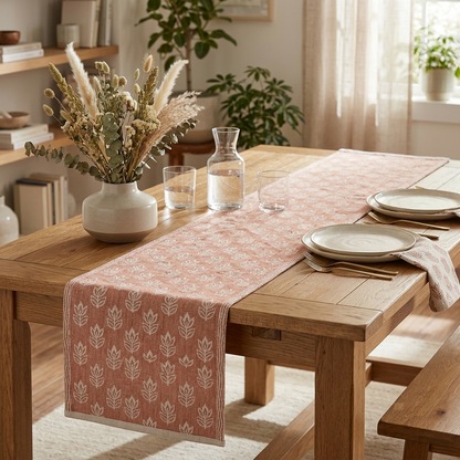 Floral Block PrintTable Runner