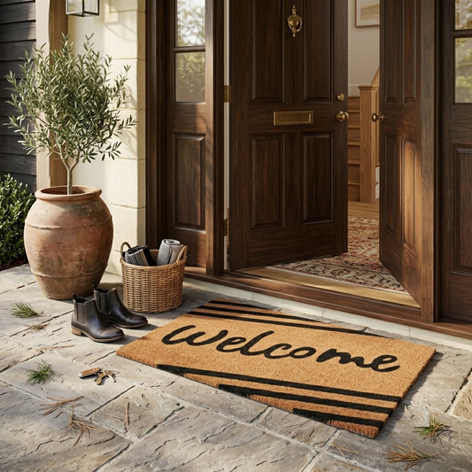 Diagonal Stripe Welcome Doormat
